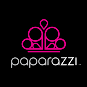 PInk and white paparazzi logo on black background