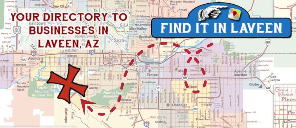 find it in laveen logo with map